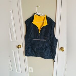 Vintage Tommy Hilfiger Athletic Vest Mens XL 1/4 Zip Reversible Logo Blue Yellow